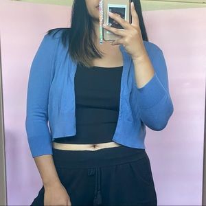 Cropped Blue Cardigan